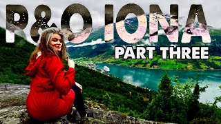 PampO IONA Norwegian Fjords Cruise  Olden Tips Hauren Viewpoint Hike 710 Club Review amp Ship Tips [upl. by Neahs468]