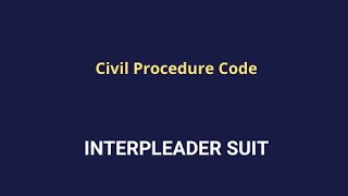 Interpleader suit  cpc  order 35 [upl. by Ajat337]