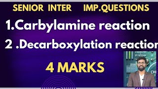 Carbylamine amine reaction and Decarboxylation reactions [upl. by Ydak771]