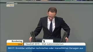 Bundestag Heiko Maas zum Etat des Bundesjustizministeriums am 09092014 [upl. by Nikolos]