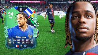 94 PATH TO GLORY BARCOLA SBC PLAYER REVIEW  EA FC 24 ULTIMATE TEAM [upl. by Doownil]