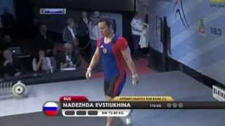 Nadezda Evstyukhina Champion of Europe on weightlifting 2013 75 kg [upl. by Marylou913]