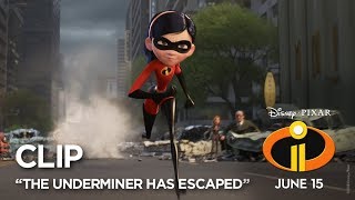 Incredibles 2 Clip  quotThe Underminer Has Escapedquot [upl. by Newnorb]