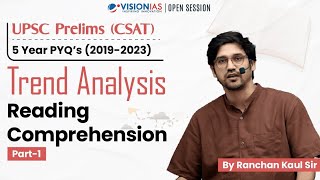 Reading Comprehension  UPSC Prelims CSAT 5 Year PYQ 2019  2023  Trend Analysis  Part 1 [upl. by Raynah41]