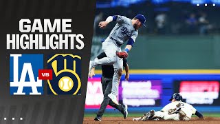 Dodgers vs Brewers Game Highlights 81524  MLB Highlights [upl. by Rabassa]