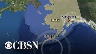 Powerful Alaska earthquake triggered tsunami warning [upl. by Afirahs]