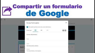 COMO COMPARTIR UN FORMULARIO DE GOOGLE [upl. by Esten]