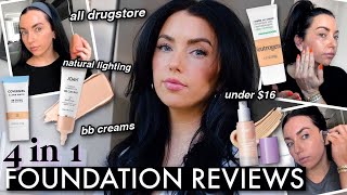 4 in 1 DRUGSTORE FOUNDATION REVIEWS 👍🏻 👎🏻 bb creams under 16 what to skip… [upl. by Nolla]