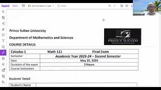 Math 111 Final Examination Term 232 [upl. by Olympie]