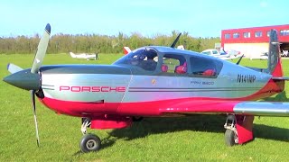 PORSCHE MOONEY Special Sound Start Up Take Off and FlyBy at Bienenfarm Airfield [upl. by Willyt]