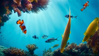 Stunning Aquarium 🐠 Relax Music Beautiful Clown Fish Coral Reef Fish Relaxing Ocean Fish [upl. by Tucker57]