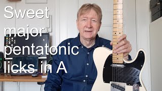 Sweet major pentatonic licks in two positions [upl. by Afihtan907]