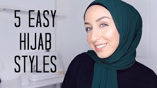 QUICK AND EASY HIJAB STYLES  Cotton Jersey amp Chiffon Tutorial [upl. by Ahteral]