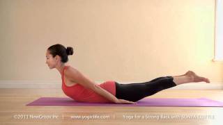 Yoga for a Strong Back with SONYA COTTLE Upward Facing Dog and Locust Pose [upl. by Kentiggerma]