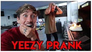 YEEZYS ON FIRE PRANK 2000 DOLLAR SHOES [upl. by Eened]