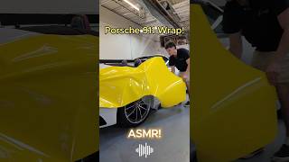 Wrapping this Porsche in Supergloss Citrus Yellow 🌞 asmr asmrsounds wrap carwrap porsche [upl. by Eniger326]