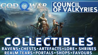 God of War  Council of Valkyries All Collectible Locations Ravens Chests Artefacts Shrines [upl. by Greenman34]