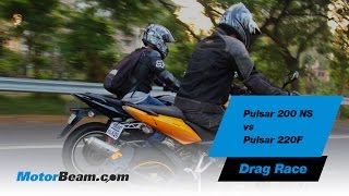 Pulsar 200 NS vs Pulsar 220F  Drag Race  MotorBeam [upl. by Brandie]