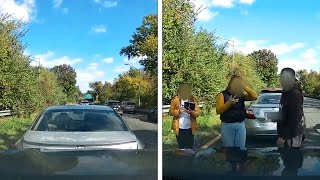 Shocking Video Shows Driver Reversing Into Car on Parkway [upl. by Ava407]