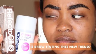 Tinting my eyebrows at home with REFLECTOCIL for eyebrows amp eyelashes Natural Brown 3 from Clicks [upl. by Mommy]