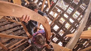 Installing New Oak Frames into a 1910 Wooden Boat  Rebuilding Tally Ho EP29 [upl. by Baxie68]