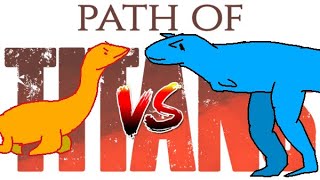 Kaiwhekia vs Pycno… on land  Path of Titans [upl. by Welton842]