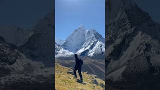 Mt Amadablam view from Dingbuche 4410m everestnepal mountains viralshorts [upl. by Aerdnek]