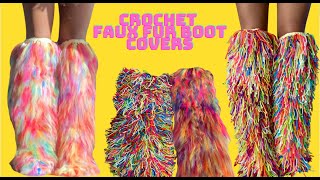 How to Crochet Faux Fur Boot Covers [upl. by Rosalee]