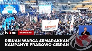 Prabowo Sapa Pendukung di GBLA  Kabar Pagi tvOne [upl. by Gnous]