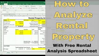 How to Analyze Rental Property  Free Rental Analysis Spreadsheet [upl. by Esaertal]