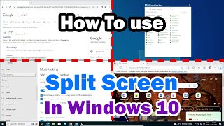 How To use Split Screen In Windows 10 PC or Laptop [upl. by Rhyne]