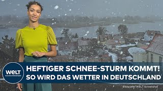 WETTER Heftige Unwetter drohen in Deutschland Es kommt mehr Schnee Diese Regionen sind betroffen [upl. by Polk]