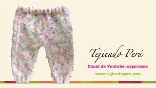 Pantalón para bebé tejido en dos agujas o palitos Parte 1 [upl. by Karil]