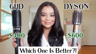 New GHD Duet Blowdry VS Dyson Airwrap Large Round Brush on Curly Hair 😱 Which One Is BETTER [upl. by Atined639]