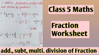 Fraction from Class 5th  Class 5th Fraction Worksheet  Fraction  Homeworkcorner [upl. by Cowie]