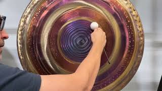 34quot Grotta Sonora Deep Gong  Purple Gold Spiral No 2  The Gong Shop [upl. by Ileak984]