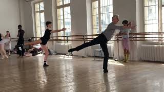 Pas de deux class with teacher Ghislain de Compreignac  study of the Nutcracker 3 [upl. by Camden]