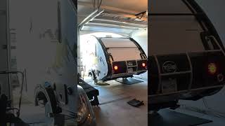 NuCamp Tab 320 out of my garage No tires tab320 teardroptrailer 티어드롭 [upl. by Tome]