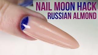 Create the Perfect Cuticle Moon in Acrylic using a Nail Tip  Nail Hack  Russian Almond [upl. by Onoitna]