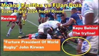 Review Moana Pasifika vs Fijian Drua Super Rugby R2 2024 Reactions Analysis Recap [upl. by Frazier]