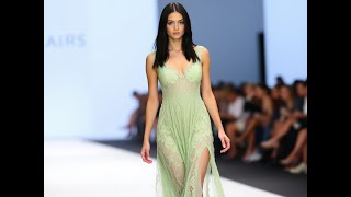 springsummer fashion 2025  greenlacedress fashion model greem runway [upl. by Mackler]