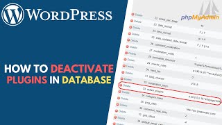 WordPress How to Deactivate Plugins in the Database phpMyAdmin [upl. by Jakie706]