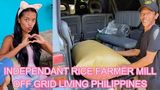 🇵🇭 Independent Rice Farmer Province Harvest Milling Process with Pajero Off Grid Living Philippines [upl. by Naryk]