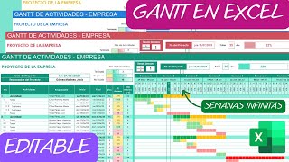 Diagrama de GANTT📆en Excel para Proyectos✅Línea de tiempo INFINITO [upl. by Nirtiac926]