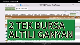 18 Kasım 2024 Pazartesi Bursa at yarışı tahminleri Bursa altılı ganyan tahminleri  Oğulcan Karaca [upl. by Anillehs]