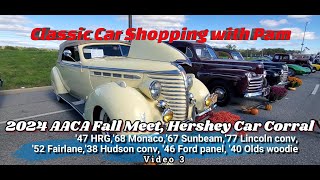 Classic Car Shopping 2024 AACA Fall Meet Hershey Car Corral 3 [upl. by Pylle]