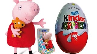 Peppa Pig muñeca que habla para aprender  juguete interactivo y Kinder sorpresa de chocolate [upl. by Enicnarf]