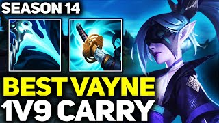 RANK 1 BEST VAYNE IN THE WORLD 1V9 CARRY GAMEPLAY  Season 14 League of Legends [upl. by Asseniv813]