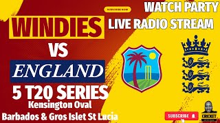 🔴5th T20 of 5  England vs West Indies  Live Score Stream🔴 [upl. by Arytal]