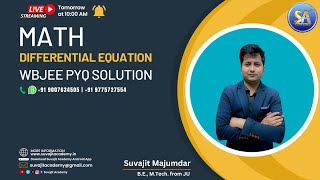 Math Differential Equation WBJEE Previous Year Question Solution  Suvajit Academy wbjee [upl. by Renita]